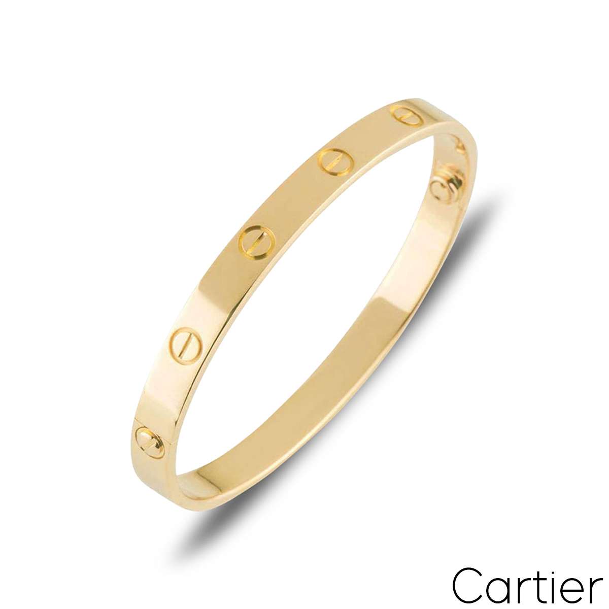 Cartier Yellow Gold Plain Love Bracelet Size 18 B6035518